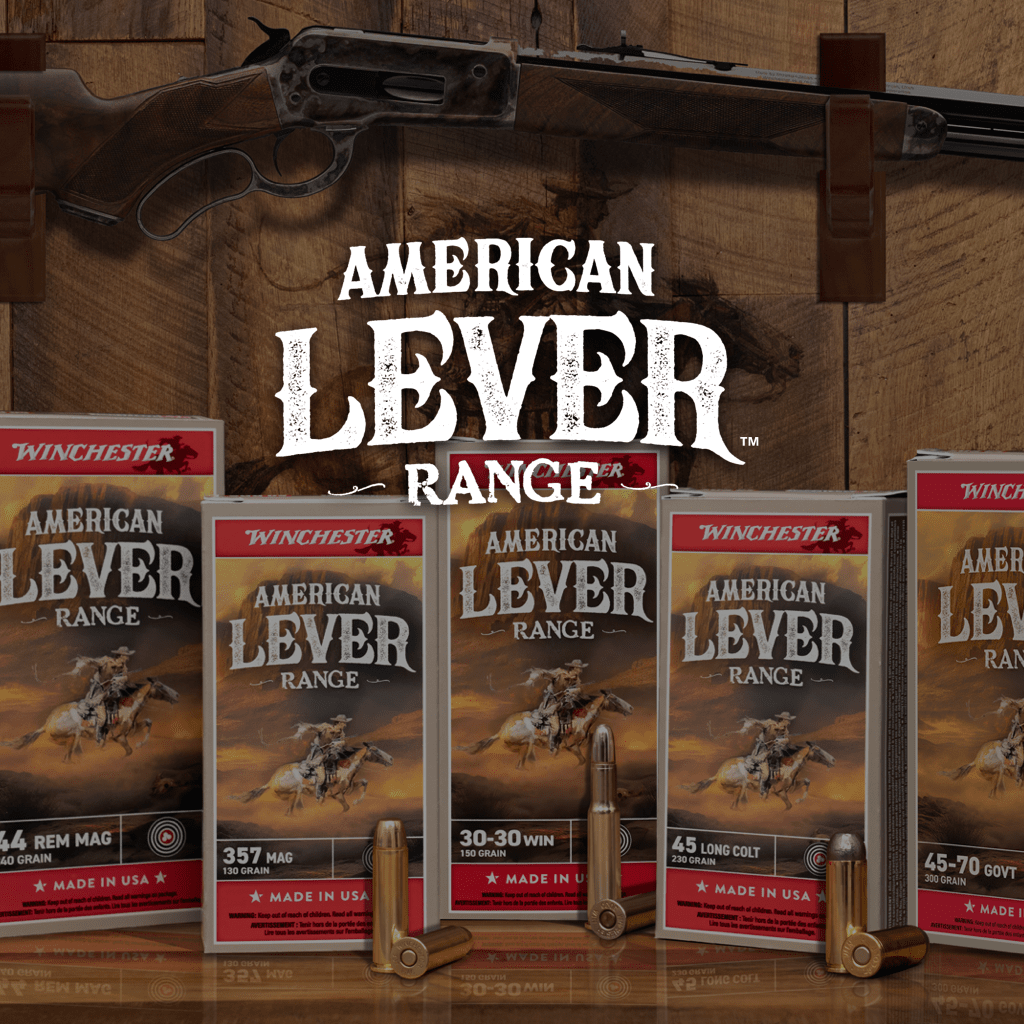 American Lever Range ammunition boxes and logo