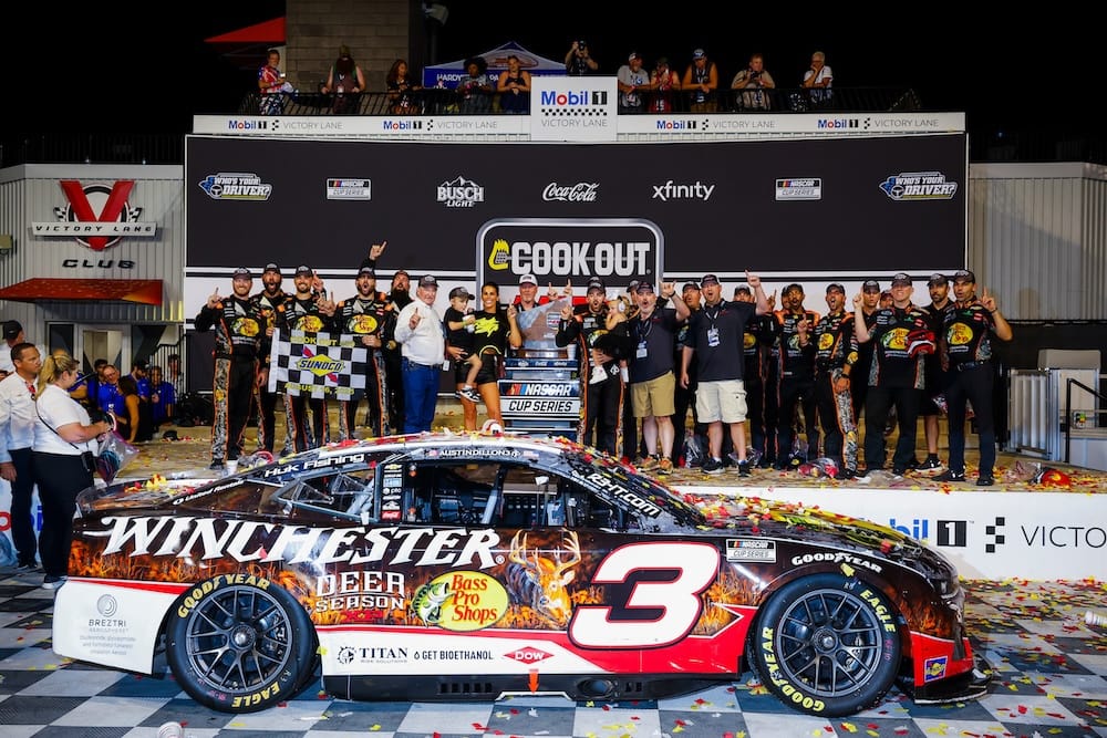 Austin Dillon Wins His Second Cook Out 400 Representing Deer Season XP on No 3 RCR Chevrolet